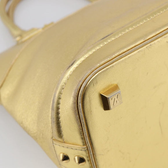 LOUIS VUITTON Suhari Lockit Hand Bag Leather Gold M95433 LV Auth 211489A