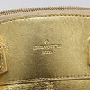 LOUIS VUITTON Suhari Lockit Hand Bag Leather Gold M95433 LV Auth 211489A-19
