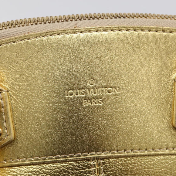 LOUIS VUITTON Suhari Lockit Hand Bag Leather Gold M95433 LV Auth 211489A