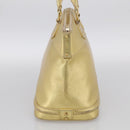 LOUIS VUITTON Suhari Lockit Hand Bag Leather Gold M95433 LV Auth 211489A-5