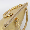 LOUIS VUITTON Suhari Lockit Hand Bag Leather Gold M95433 LV Auth 211489A-6
