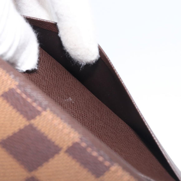 LOUIS VUITTON Damier Ebene Portefeuille Tresor Wallet N61736 LV Auth 211506V