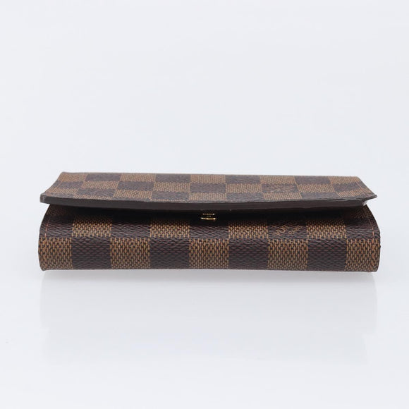 LOUIS VUITTON Damier Ebene Portefeuille Tresor Wallet N61736 LV Auth 211506V