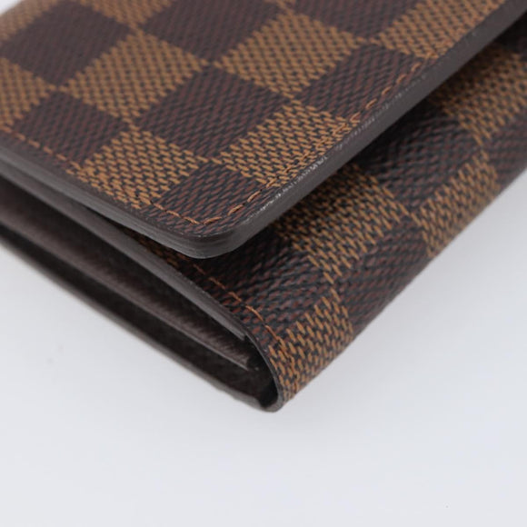 LOUIS VUITTON Damier Ebene Portefeuille Tresor Wallet N61736 LV Auth 211506V