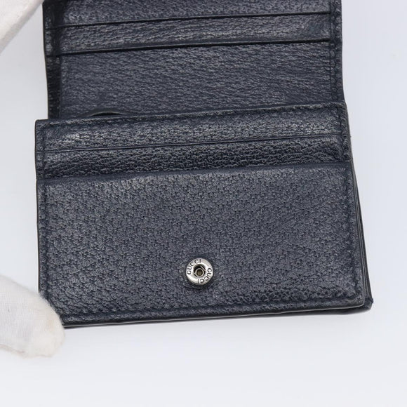 GUCCI GG Supreme Ophidia Sherry Line Wallet PVC Navy Silver 523155 Auth 211508V