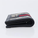 GUCCI GG Supreme Ophidia Sherry Line Wallet PVC Navy Silver 523155 Auth 211508V-4