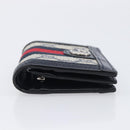 GUCCI GG Supreme Ophidia Sherry Line Wallet PVC Navy Silver 523155 Auth 211508V-5