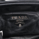 PRADA Vitellolux Tote Bag Leather Black Silver Auth 211512A-15
