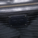 PRADA Vitellolux Tote Bag Leather Black Silver Auth 211512A-16
