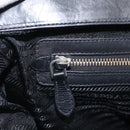 PRADA Vitellolux Tote Bag Leather Black Silver Auth 211512A-20