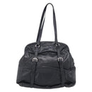 PRADA Vitellolux Tote Bag Leather Black Silver Auth 211512A-3