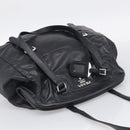PRADA Vitellolux Tote Bag Leather Black Silver Auth 211512A-6
