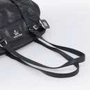 PRADA Vitellolux Tote Bag Leather Black Silver Auth 211512A-7