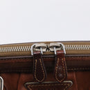 PRADA Tote Bag Leather Brown Silver Auth 211514V-15