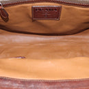 PRADA Tote Bag Leather Brown Silver Auth 211514V-17