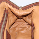 PRADA Tote Bag Leather Brown Silver Auth 211514V-18