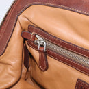 PRADA Tote Bag Leather Brown Silver Auth 211514V-20