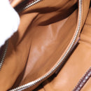 PRADA Tote Bag Leather Brown Silver Auth 211514V-21