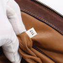 PRADA Tote Bag Leather Brown Silver Auth 211514V-23