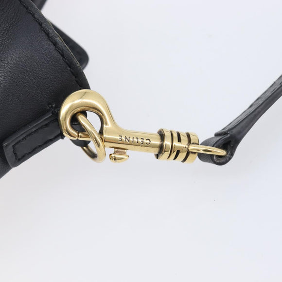 CELINE Luggage Nano shopper Hand Bag Leather 2way Black Gold Auth 211515V