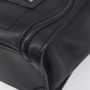 CELINE Luggage Nano shopper Hand Bag Leather 2way Black Gold Auth 211515V-14