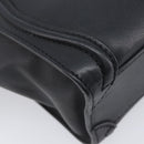 CELINE Luggage Nano shopper Hand Bag Leather 2way Black Gold Auth 211515V-17