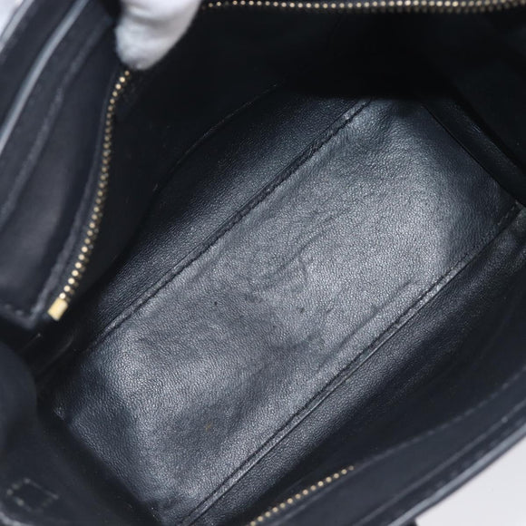 CELINE Luggage Nano shopper Hand Bag Leather 2way Black Gold Auth 211515V