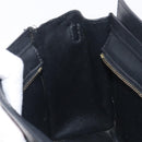 CELINE Luggage Nano shopper Hand Bag Leather 2way Black Gold Auth 211515V-25