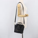 CELINE Luggage Nano shopper Hand Bag Leather 2way Black Gold Auth 211515V-29
