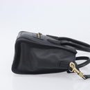 CELINE Luggage Nano shopper Hand Bag Leather 2way Black Gold Auth 211515V-4