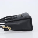 CELINE Luggage Nano shopper Hand Bag Leather 2way Black Gold Auth 211515V-5
