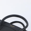 CELINE Luggage Nano shopper Hand Bag Leather 2way Black Gold Auth 211515V-9