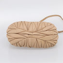 Miu Miu Matelasse Hand Bag Leather 2way Beige Gold Tone Auth 211519V-12