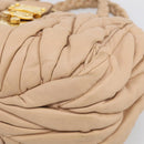 Miu Miu Matelasse Hand Bag Leather 2way Beige Gold Tone Auth 211519V-13