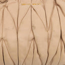 Miu Miu Matelasse Hand Bag Leather 2way Beige Gold Tone Auth 211519V-17