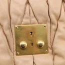 Miu Miu Matelasse Hand Bag Leather 2way Beige Gold Tone Auth 211519V-22