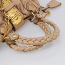 Miu Miu Matelasse Hand Bag Leather 2way Beige Gold Tone Auth 211519V-7