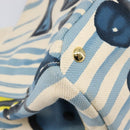 PRADA Canapa GM Hand Bag Canvas Beige Blue Auth 211531V-11