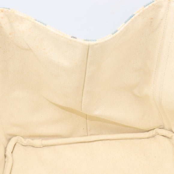 PRADA Canapa GM Hand Bag Canvas Beige Blue Auth 211531V