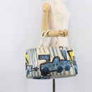 PRADA Canapa GM Hand Bag Canvas Beige Blue Auth 211531V-25