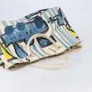 PRADA Canapa GM Hand Bag Canvas Beige Blue Auth 211531V-6