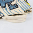 PRADA Canapa GM Hand Bag Canvas Beige Blue Auth 211531V-7