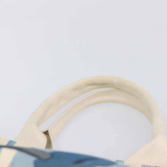 PRADA Canapa GM Hand Bag Canvas Beige Blue Auth 211531V
