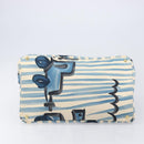 PRADA Canapa GM Hand Bag Canvas Beige Blue Auth 211531V-9