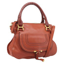 Chloe Mercy Hand Bag Leather 2way Brown Gold Tone Auth 211533V-1