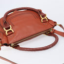 Chloe Mercy Hand Bag Leather 2way Brown Gold Tone Auth 211533V-6