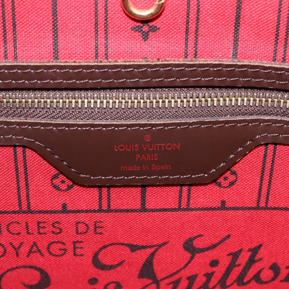 LOUIS VUITTON Damier Ebene Neverfull MM Tote Bag N51105 LV Auth 211535