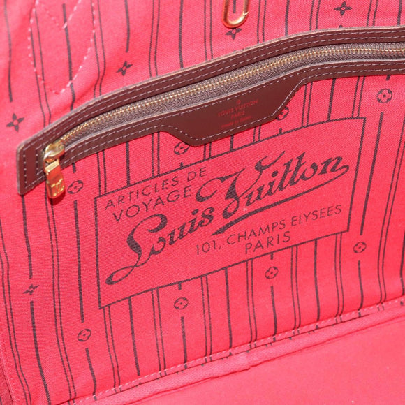 LOUIS VUITTON Damier Ebene Neverfull MM Tote Bag N51105 LV Auth 211535