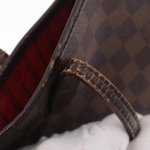 LOUIS VUITTON Damier Ebene Neverfull MM Tote Bag N51105 LV Auth 211535