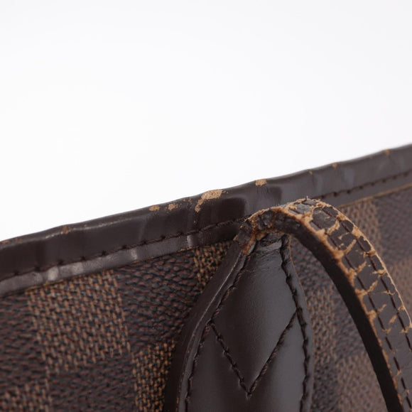 LOUIS VUITTON Damier Ebene Neverfull MM Tote Bag N51105 LV Auth 211535